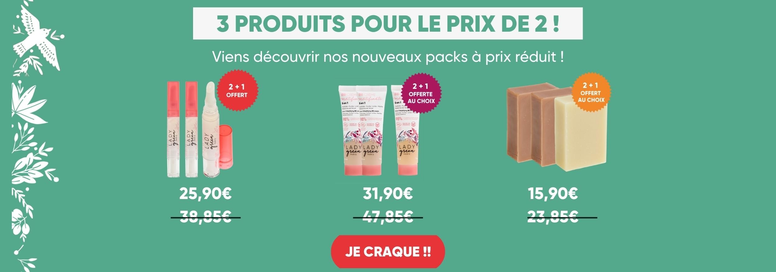 Packs 2+1 offert !